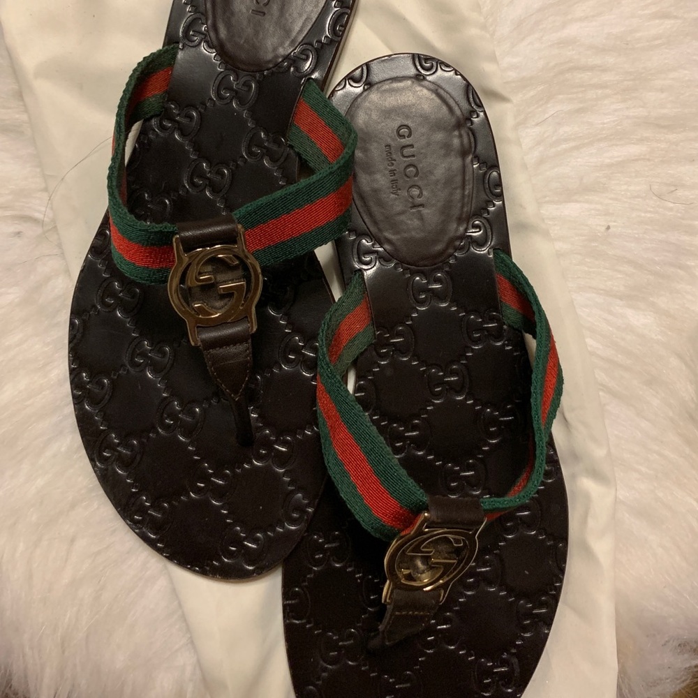 Gucci gg thong web sandal size 37